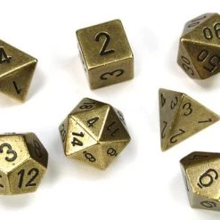 Dice Chessex: Metal 7-Die Set - Old Brass