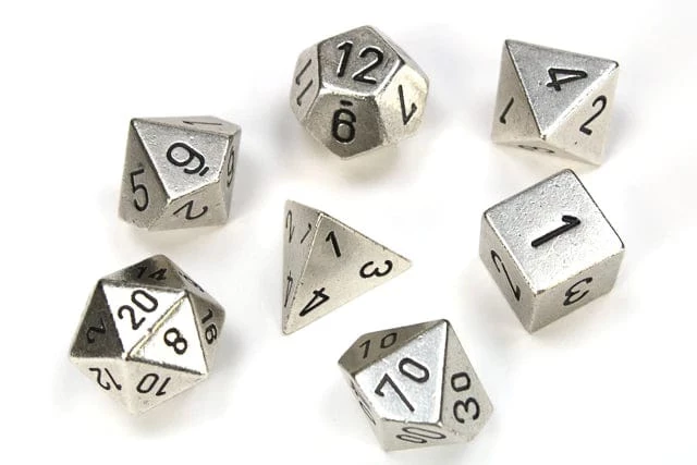 Dice Chessex: Metal 7-Die Set - Silver