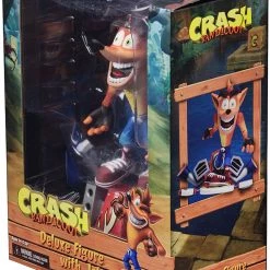 Neca: Crash Bandicoot - Deluxe Figure With Jet Board Action Figures